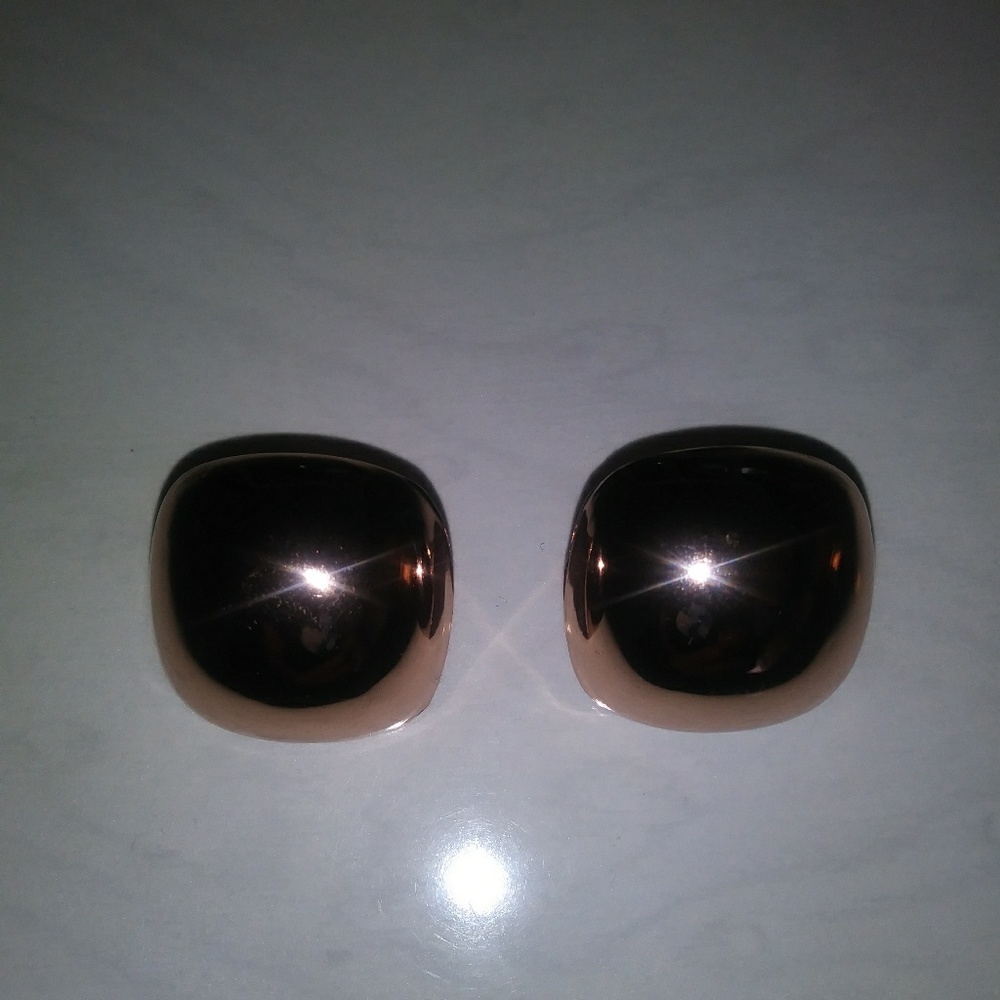 Large Rose Gold Button Style Earrings